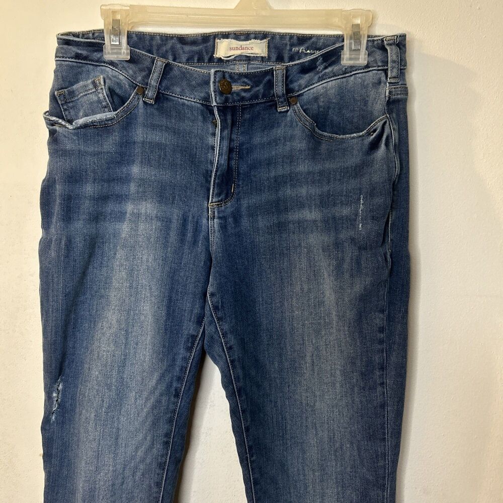 Sundance Womens Jeans Primrose Mid Rise Crop Boho Distressed Blue 29 Flawed - Picture 4 of 16